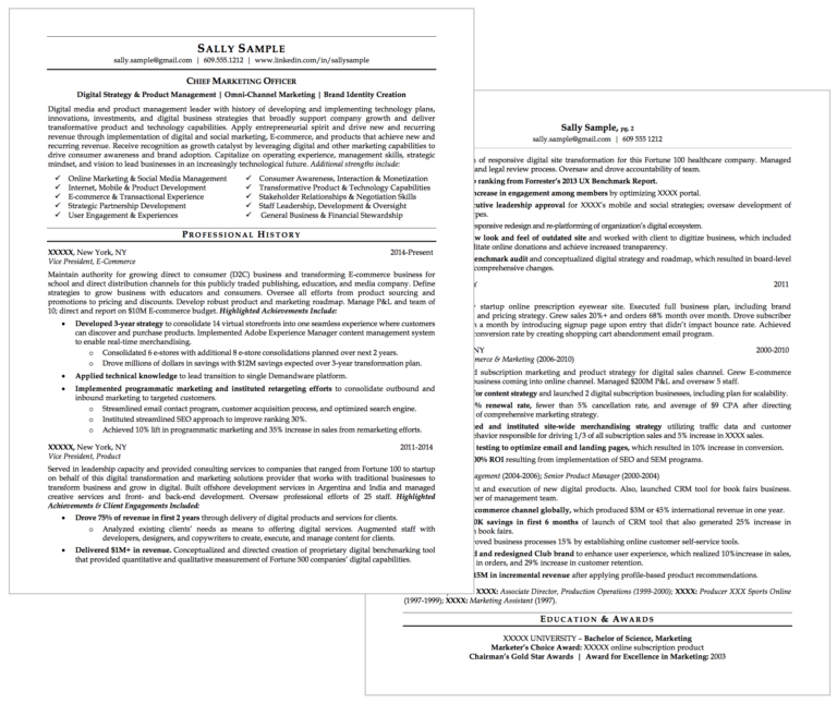 Executive Resume Samples