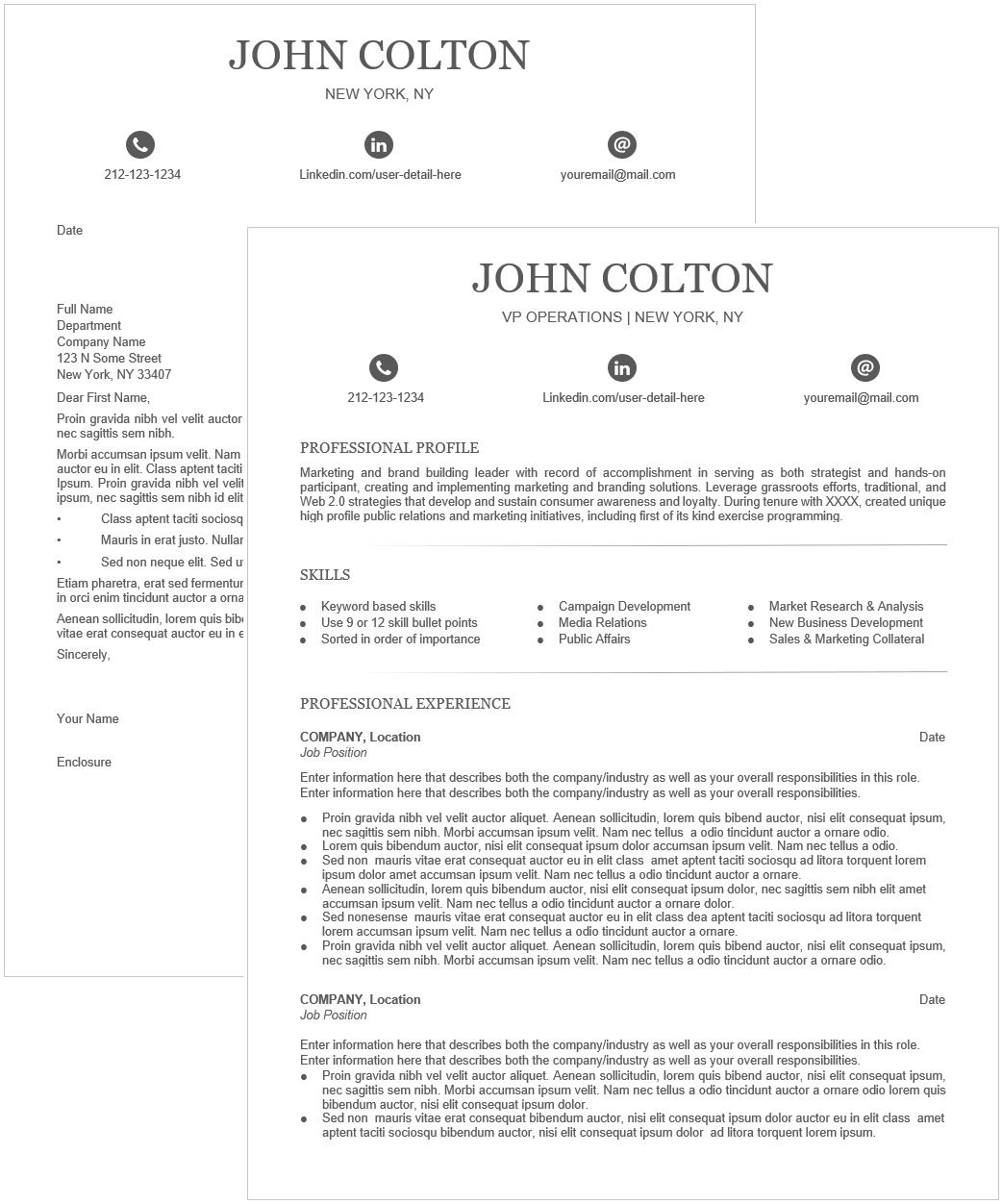 Graphic Resume Template, 2-column