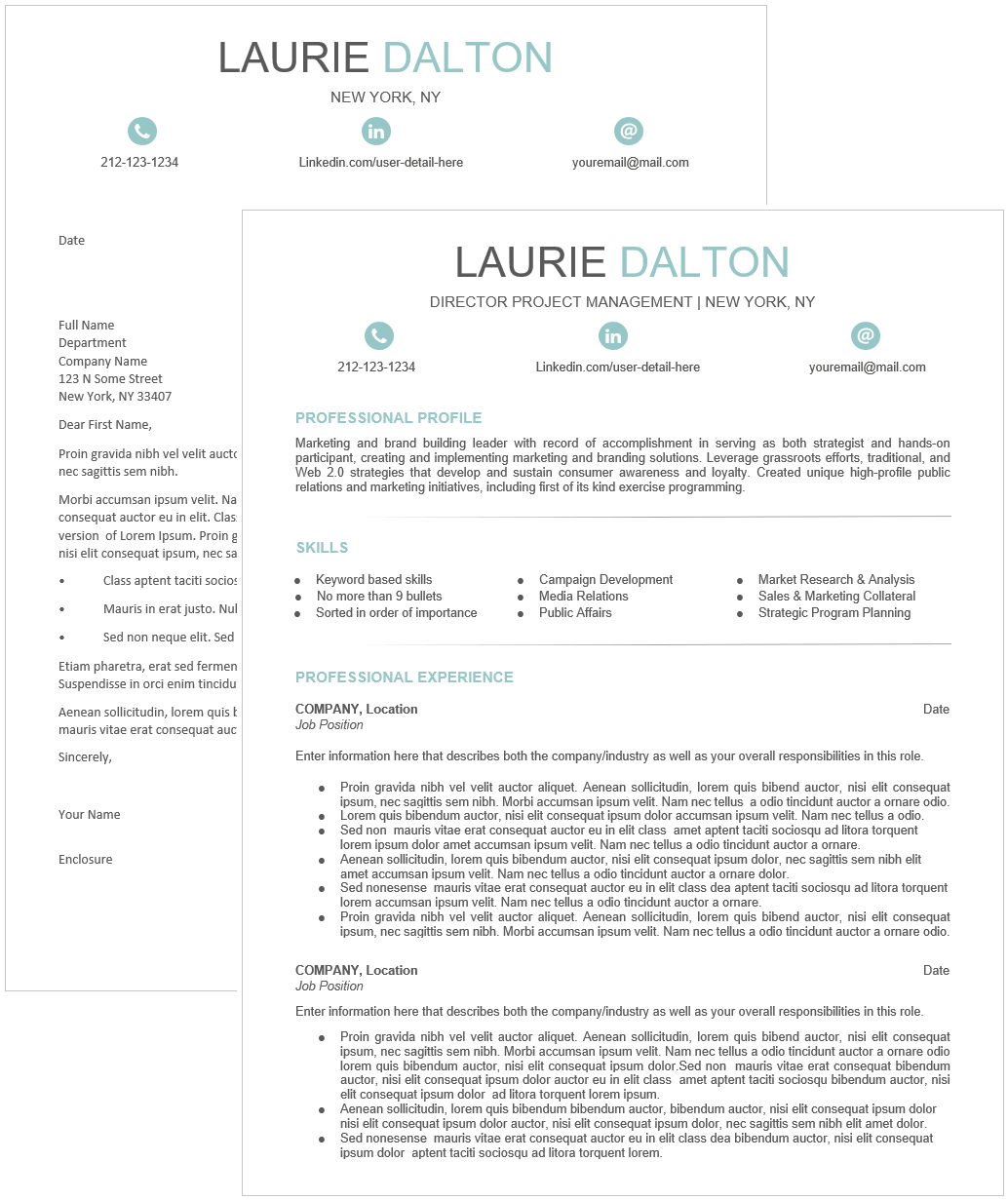Elegant Resume Template, 1-column