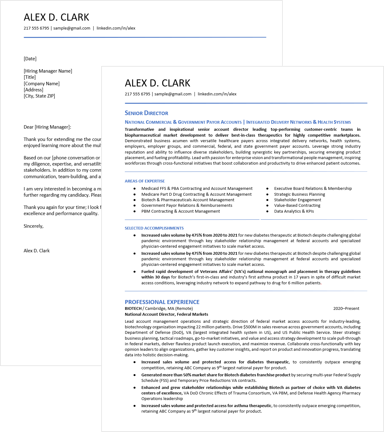 Elegant Resume Template, 1-column